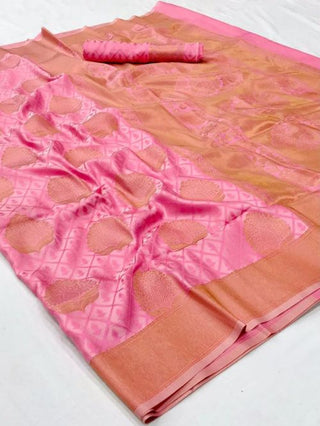 Baby Pink Kanjeevaram Handloom Silk Saree