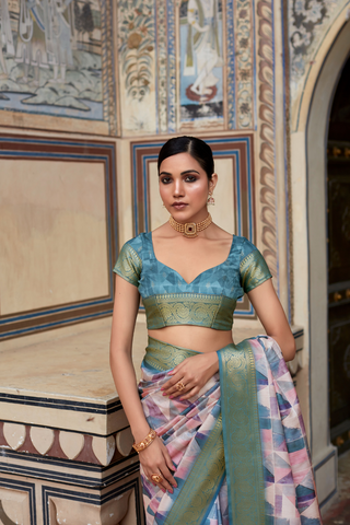 Blue Pure Handloom Silk Saree_Kumari Sarees