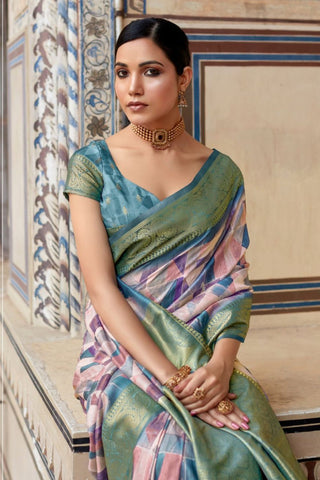 Blue Pure Handloom Silk Saree_Kumari Sarees