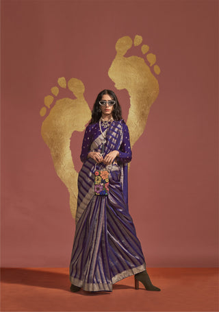 Purple Pure Viscose Handloom Saree_Kumari Sarees