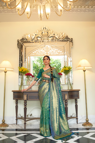 GREEN KANJEEVARAM HANDLOOM SILK SAREE