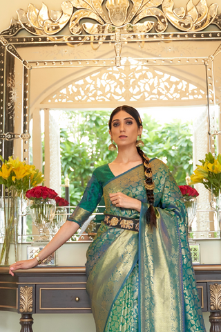 GREEN KANJEEVARAM HANDLOOM SILK SAREE