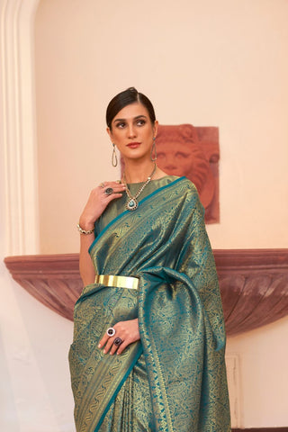 GREEN KANJEEVARAM HANDLOOM SILK SAREE