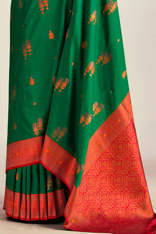 GREEN  SOFT SILK SAREE