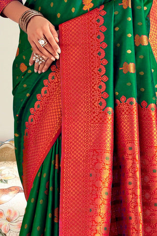 GREEN SOFT SILK SAREE