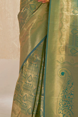 GREEN KANJEEVARAM HANDLOOM SILK SAREE