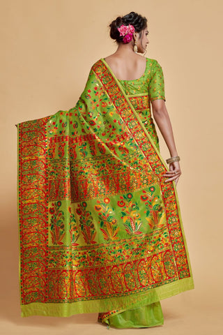 Green Soft Silk Saree_Kumari Sarees