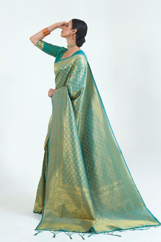 GREEN KANJEEVARAM HANDLOOM SILK SAREE