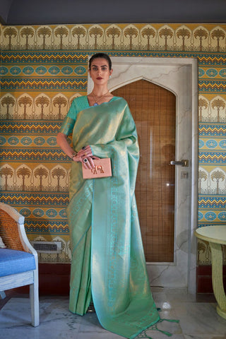 GREEN KANJEEVARAM HANDLOOM SILK SAREE