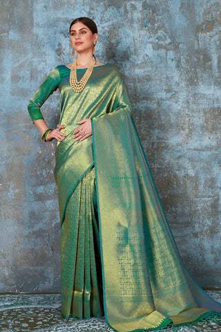 GREEN KANJEEVARAM HANDLOOM SILK SAREE