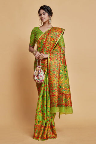 Green Soft Silk Saree_Kumari Sarees
