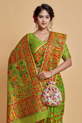 Green Soft Silk Saree_Kumari Sarees