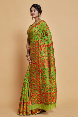 Green Soft Silk Saree_Kumari Sarees
