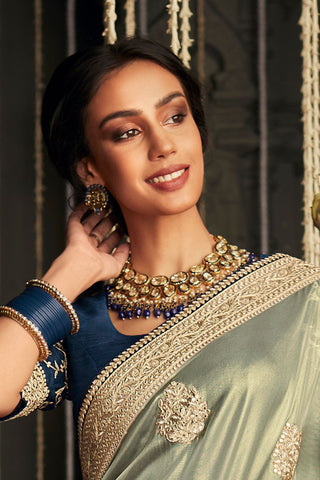 Green Soft Tissue Silk Saree_Kumari Sarees