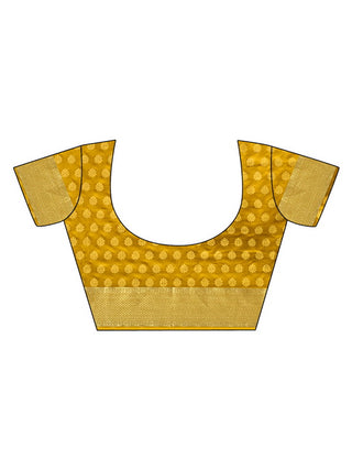 Mustard Pure Satin Handwoven With Zari Weaving Saree_Kumari Sarees