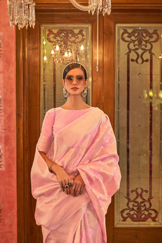 LIGHT PINK MODAL SEQUINS VALUE ADDED SILK SAREE