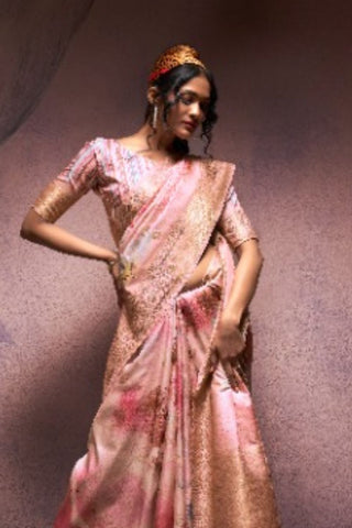 Light Pink Soft Silk Digital Print Saree_Kumari Sarees