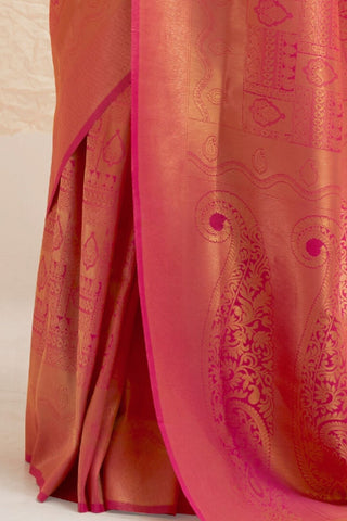 LIGHT PINK KANJEEVARAM HANDLOOM SILK SAREE