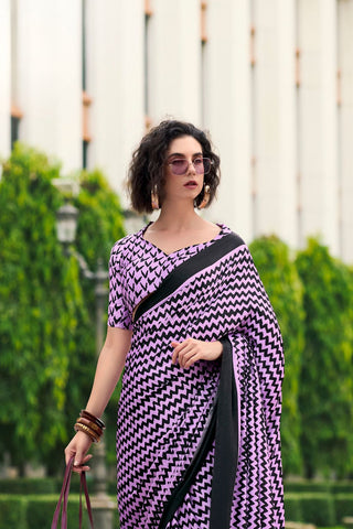 Light Purple Satin Silk Saree_Kumari Sarees