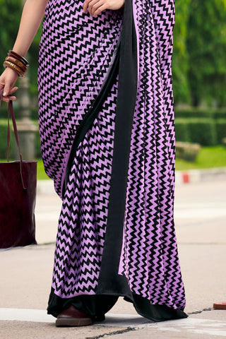 Lilac Satin Silk Saree_Kumari Sarees_Kumari Sarees