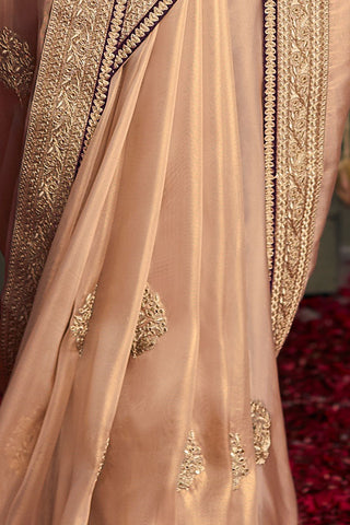 Light Orange Soft Tissue Silk Saree_Kumari Sarees