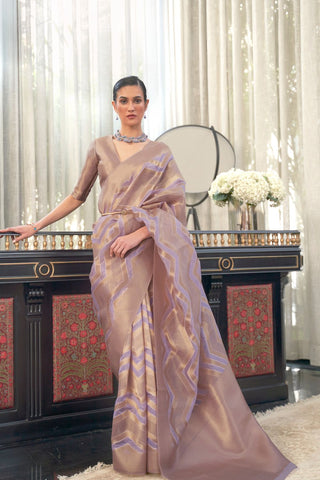 Lilac Lehariya - Modal Handloom Weaving Saree_Kumari Sarees