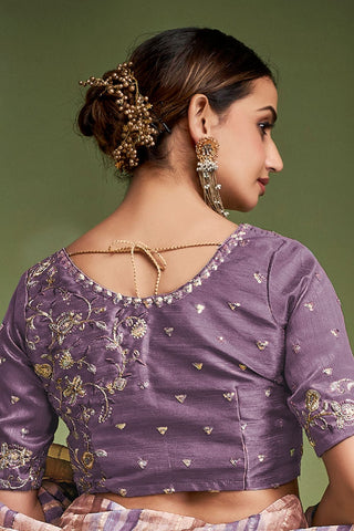 Lilac Fancy Tissue Saree_Kumari Sarees