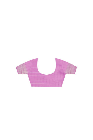 Lilac Katan Silk Handloom Weaving Saree_Kumari Sarees