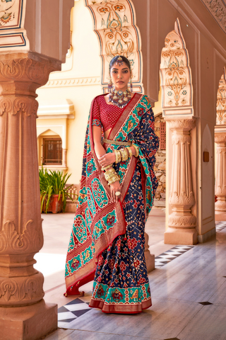 Multi Colour Banarasi Patola Silk Saree_Kumari Sarees