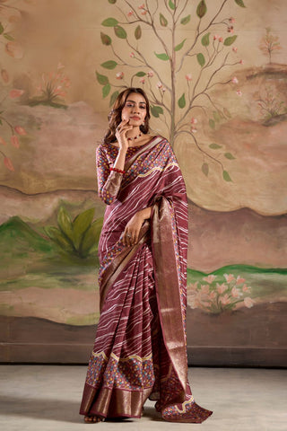 MAROON MALAI DOLA SILK SAREE