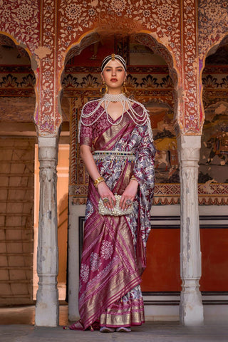 Maroon Banarasi Patola Silk Saree_Kumari Sarees