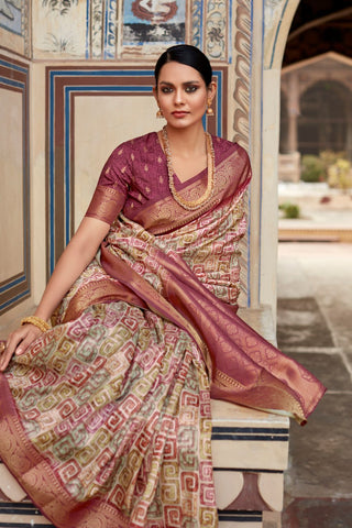 Maroon Pure Handloom Silk Saree_Kumari Sarees