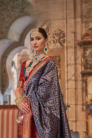 Multi Colour Banarasi Patola Silk Saree_umari Sarees