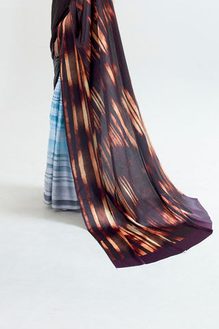 Multi Colour Digital Printed Silk Saree