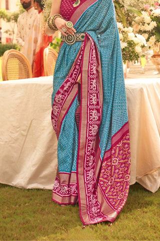 Multi Colour Banarasi Patola Silk Saree_Kumari Sarees