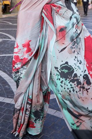 Multi Colour Pure Silk Crepe Digital Print Saree_Kumari Sarees