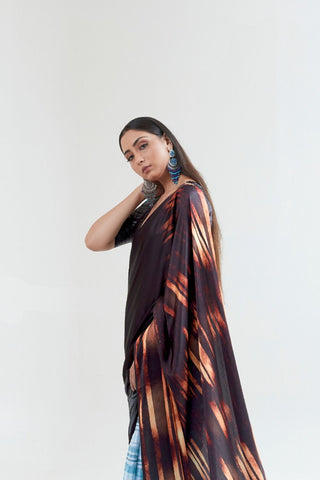 Multi Colour Digital Printed Silk Saree