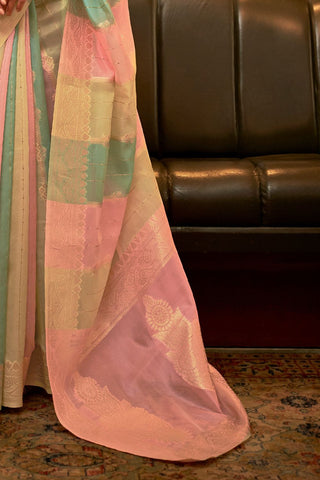 MULTI COLOUR ORGANAZA SEQUINS - VALUE ADDED SAREE
