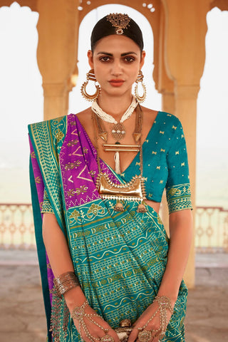 Multi Colour Banarasi Patola Silk Saree_Kumari Sarees