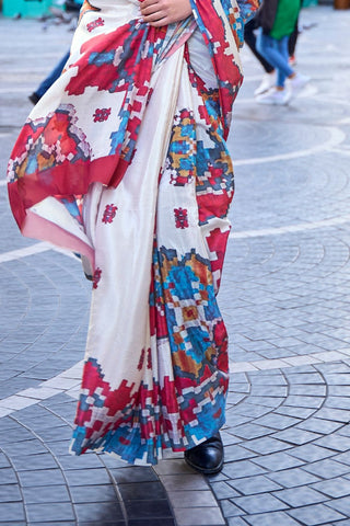 Multi Colour Pure Silk Crepe Digital Print Saree_Kumari Sarees
