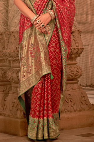 Multi Colour Banarasi Patola Silk Saree_Kumari Sarees