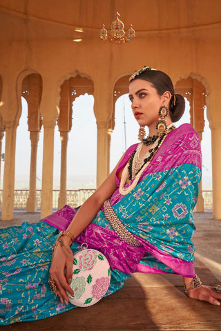 Multi Colour Banarasi Patola Silk Saree_Kumari Sarees