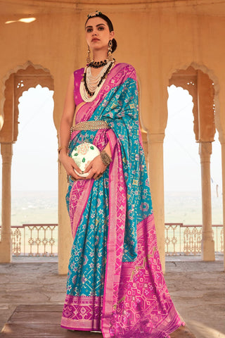 Multi Colour Banarasi Patola Silk Saree_Kumari Sarees