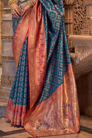 Multi Colour Banarasi Patola Silk Saree_Kumari Sarees