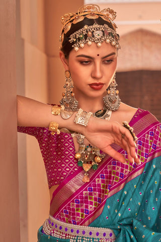 Multi Colour Banarasi Patola Silk Saree