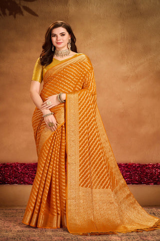 Mustard Georgette Silk Saree_Kumari Sarees