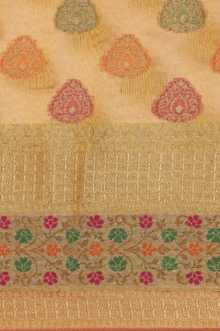 Mustard Kanjeevaram Organza Saree_Kumari Sarees