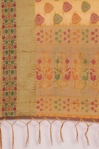 Mustard Kanjeevaram Organza Saree_Kumari Sarees