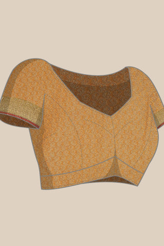 Mustard Kanjeevaram Organza Saree_Kumari Sarees