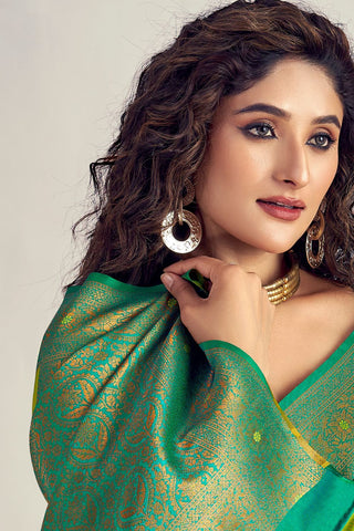 OLIVE GREEN SOFT SILK SAREE